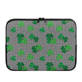 Shamrocks Houndstooth Pattern Print Laptop Sleeve