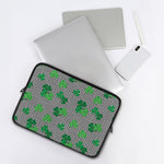 Shamrocks Houndstooth Pattern Print Laptop Sleeve