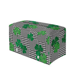 Shamrocks Houndstooth Pattern Print Leather Tissue Box Cover