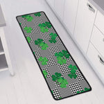 Shamrocks Houndstooth Pattern Print Long Kitchen Mat