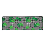 Shamrocks Houndstooth Pattern Print Long Kitchen Mat