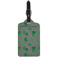 Shamrocks Houndstooth Pattern Print Luggage Tag