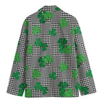 Shamrocks Houndstooth Pattern Print Men's Blazer