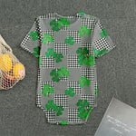 Shamrocks Houndstooth Pattern Print Men's Bodysuit