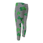 Shamrocks Houndstooth Pattern Print Men's Compression Pants