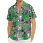 Shamrocks Houndstooth Pattern Print Men's Deep V-Neck Shirt