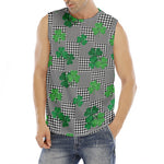 Shamrocks Houndstooth Pattern Print Men's Fitness Tank Top