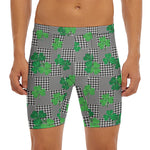 Shamrocks Houndstooth Pattern Print Men's Long Boxer Briefs