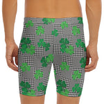 Shamrocks Houndstooth Pattern Print Men's Long Boxer Briefs