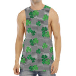 Shamrocks Houndstooth Pattern Print Men's Muscle Tank Top