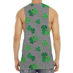 Shamrocks Houndstooth Pattern Print Men's Muscle Tank Top