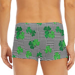 Shamrocks Houndstooth Pattern Print Men's Short Boxer Briefs