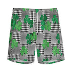 Shamrocks Houndstooth Pattern Print Men's Sports Shorts