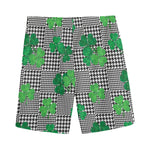 Shamrocks Houndstooth Pattern Print Men's Sports Shorts