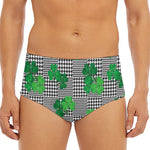 Shamrocks Houndstooth Pattern Print Men's Triangle Swim Briefs