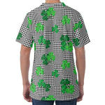 Shamrocks Houndstooth Pattern Print Men's Velvet T-Shirt