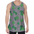 Shamrocks Houndstooth Pattern Print Men's Velvet Tank Top