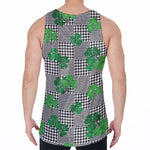Shamrocks Houndstooth Pattern Print Men's Velvet Tank Top