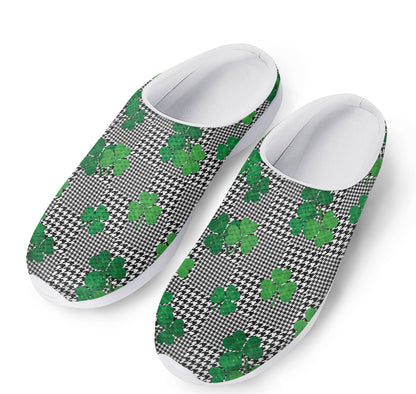 Shamrocks Houndstooth Pattern Print Mesh Casual Shoes