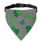 Shamrocks Houndstooth Pattern Print Over The Collar Dog Bandana