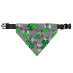 Shamrocks Houndstooth Pattern Print Over The Collar Dog Bandana