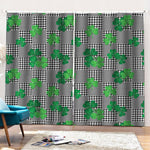 Shamrocks Houndstooth Pattern Print Pencil Pleat Curtains