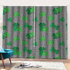 Shamrocks Houndstooth Pattern Print Pencil Pleat Curtains