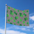 Shamrocks Houndstooth Pattern Print Polyester Flag