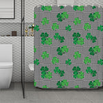 Shamrocks Houndstooth Pattern Print Polyester Shower Curtain
