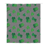 Shamrocks Houndstooth Pattern Print Polyester Shower Curtain