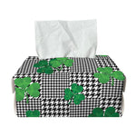 Shamrocks Houndstooth Pattern Print Rectangle Tissue Box Cover
