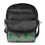 Shamrocks Houndstooth Pattern Print Rectangular Crossbody Bag