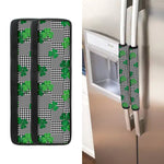 Shamrocks Houndstooth Pattern Print Refrigerator Handle Covers