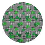 Shamrocks Houndstooth Pattern Print Round Blanket
