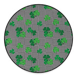 Shamrocks Houndstooth Pattern Print Round Floor Mat