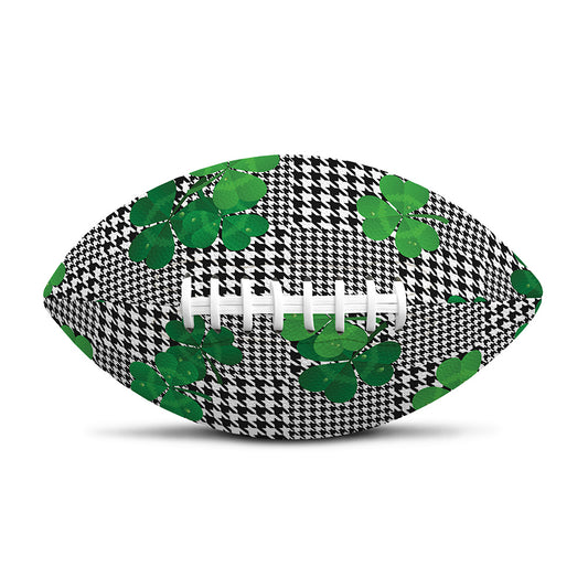Shamrocks Houndstooth Pattern Print Rugby Ball