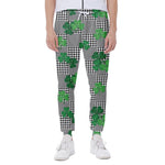 Shamrocks Houndstooth Pattern Print Scuba Joggers