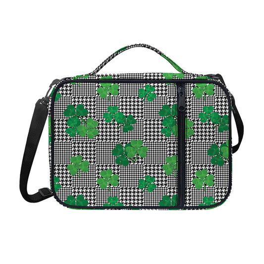 Shamrocks Houndstooth Pattern Print Shoulder Strap Bible Bag