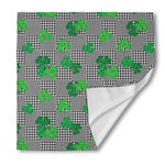 Shamrocks Houndstooth Pattern Print Silk Bandana