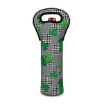 Shamrocks Houndstooth Pattern Print Single Neoprene Wine Tote