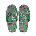 Shamrocks Houndstooth Pattern Print Slippers