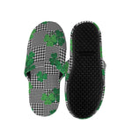 Shamrocks Houndstooth Pattern Print Slippers