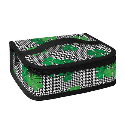 Shamrocks Houndstooth Pattern Print Small Lunch Bag
