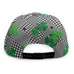 Shamrocks Houndstooth Pattern Print Snapback Cap