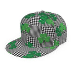Shamrocks Houndstooth Pattern Print Snapback Cap