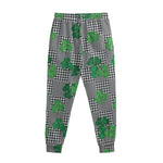 Shamrocks Houndstooth Pattern Print Sweatpants