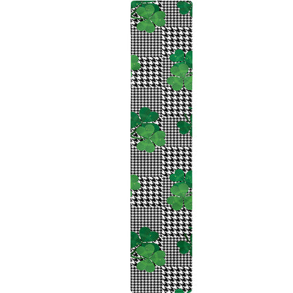 Shamrocks Houndstooth Pattern Print Table Runner
