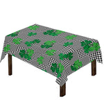 Shamrocks Houndstooth Pattern Print Tablecloth