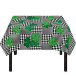 Shamrocks Houndstooth Pattern Print Tablecloth