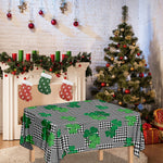 Shamrocks Houndstooth Pattern Print Tablecloth